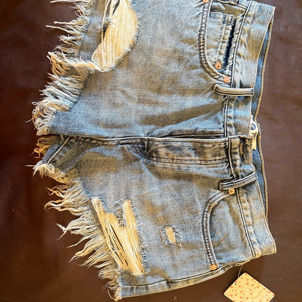 Free people high rise Jean shorts